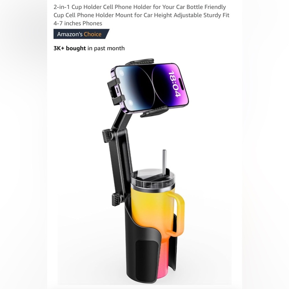 Adjustable Car Cup Holder Phone Mount